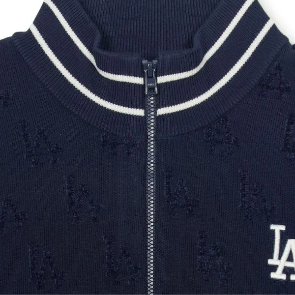 Áo Cardigan Nữ MLB Women's Classic Monogram Chenille Zip-Up Cardigan LA Dodgers 3FKCM0344-07NYS Màu Xanh Navy Size XS