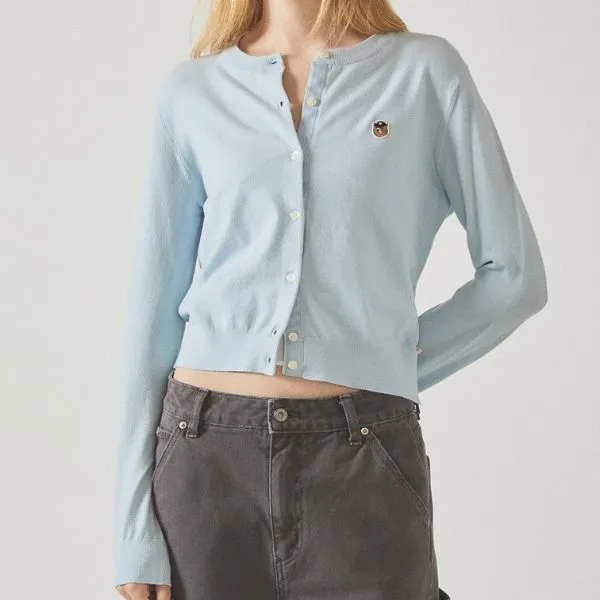 Áo Cardigan Nữ WHOAU Steve Head Plain WHCKE4981F Màu Xanh Blue