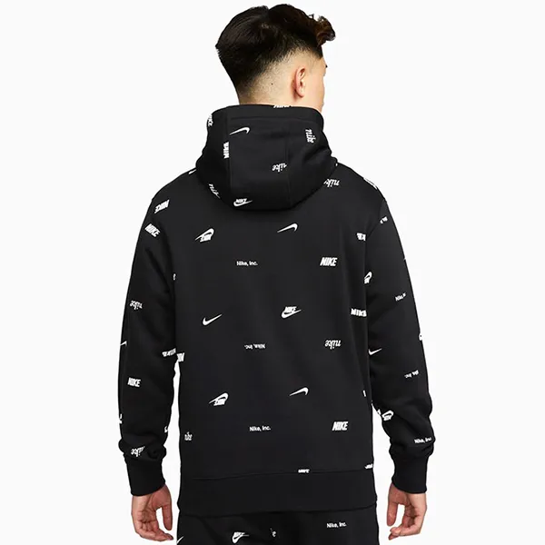 Áo Hoodie Nam Nike Allover Print Pullover Hoodie FB7435-010 Màu Đen Size S