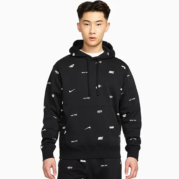 Áo Hoodie Nam Nike Allover Print Pullover Hoodie FB7435-010 Màu Đen Size S