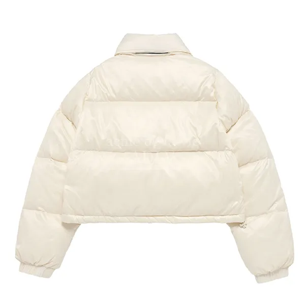 Áo Khoác Nữ Acmé De La Vie ADLV Basic Logo Oversize Short Crop Duck Down Jacket Màu Trắng Kem - Thời trang - Vua Hàng Hiệu