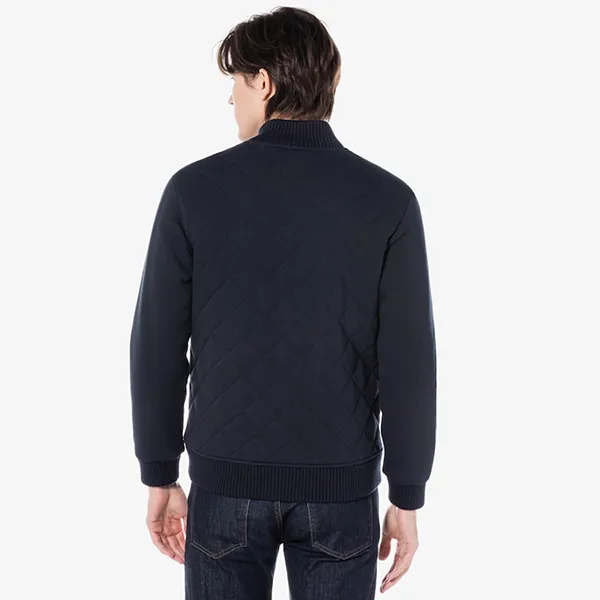 Áo Khoác Bomber Nam Lacoste Men's Quilted Jumper Jacket SH780E-53N HDE Màu Xanh Navy Size 4