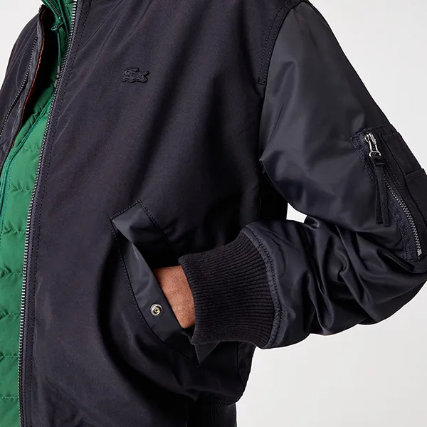 Áo Khoác Bomber Nam Lacoste Men's Zip-Up Jacket BH9147L F2W Màu Xanh Đen Size 48 - Thời trang - Vua Hàng Hiệu
