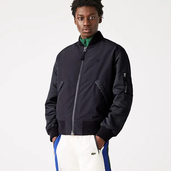 Áo Khoác Bomber Nam Lacoste Men's Zip-Up Jacket BH9147L F2W Màu Xanh Đen Size 48 - Thời trang - Vua Hàng Hiệu
