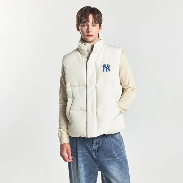 Áo Khoác Gile MLB Varsity Padded Vest New York Yankees 3ADVV1046-50CRD Màu Trắng Size S