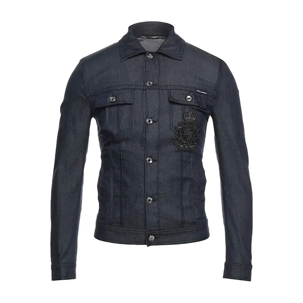 Áo Khoác Jean Nam Dolce & Gabbana D&G Logo Embroidered G9OH7Z FURHB Màu Xanh Than Size 50