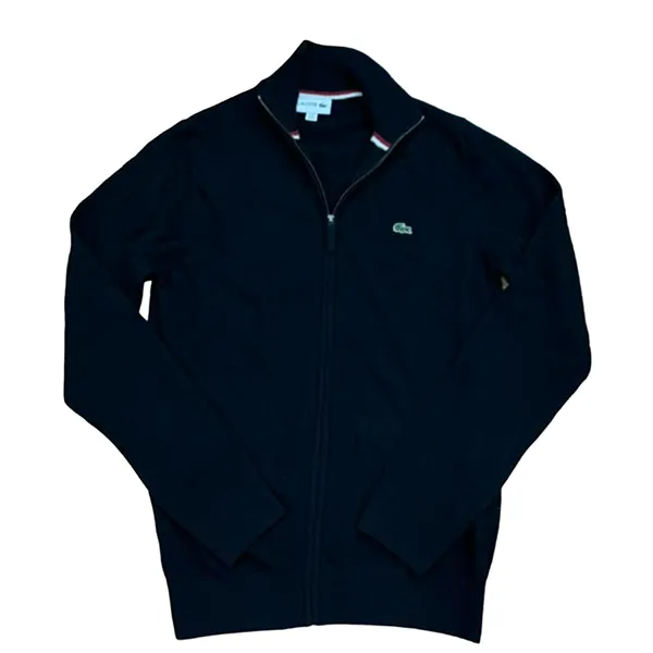 Áo Khoác Len Nam Lacoste Men's Wool Zip-Up Jacket Màu Đen Size 2