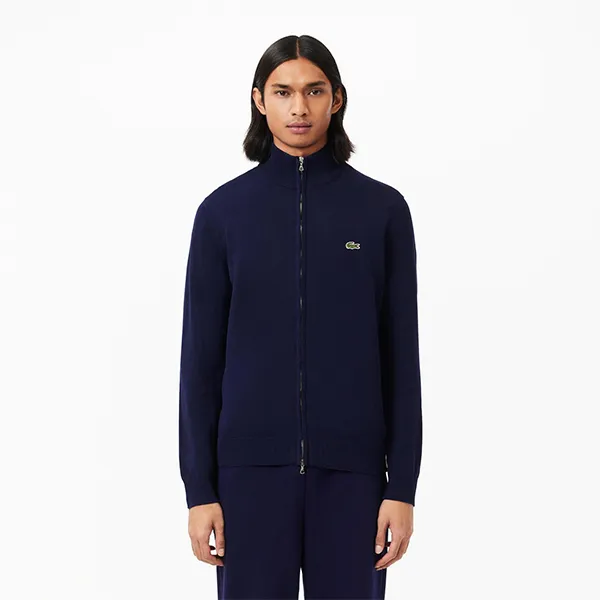 Áo Khoác Len Nam Lacoste Stand-up Collar Organic Cotton Zippered Sweater AH1957 166 Màu Xanh Navy Size 2 - Thời trang - Vua Hàng Hiệu