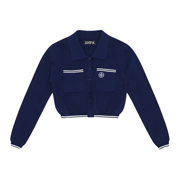 Áo Khoác Len SMFK Navy With Logo Embroidered UG008DB 1950 Màu Xanh Navy Size S - Thời trang - Vua Hàng Hiệu