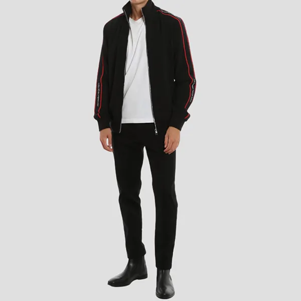 Áo Khoác Nam Alexander McQueen Men's With Taped Logo Jacket 625377 QPR38 1000 Màu Đen Size S - Thời trang - Vua Hàng Hiệu