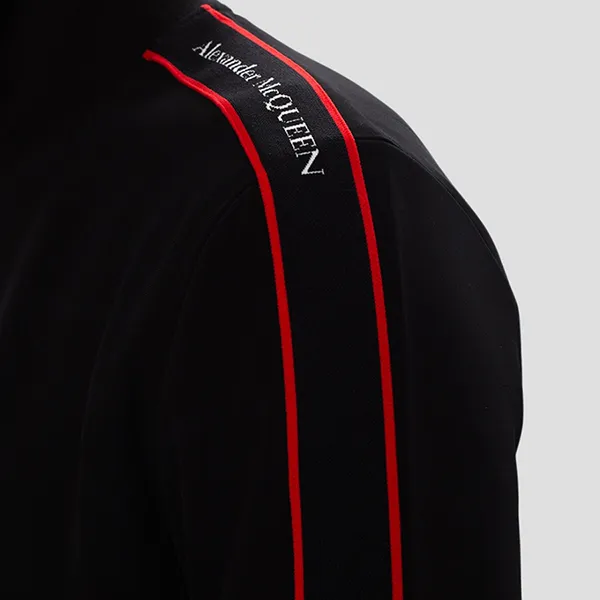 Áo Khoác Nam Alexander McQueen Men's With Taped Logo Jacket 625377 QPR38 1000 Màu Đen Size S - Thời trang - Vua Hàng Hiệu