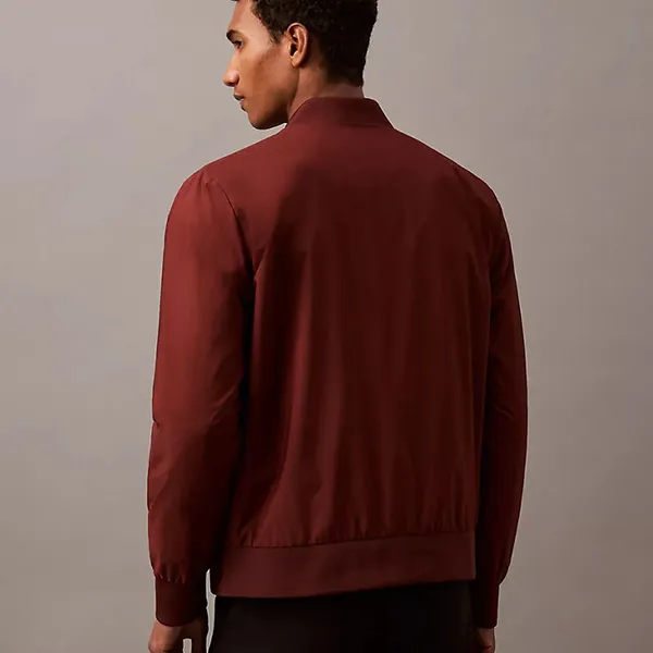 Áo Khoác Calvin Klein CK Zip Matte Bomber Jacket 40FM512-601 Màu Đỏ Mận Size L
