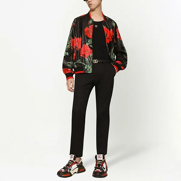 Áo Khoác Nam Dolce & Gabbana D&G Poppy-print Bomber Jacket G9XK8T Màu Đen Size 48 - Thời trang - Vua Hàng Hiệu