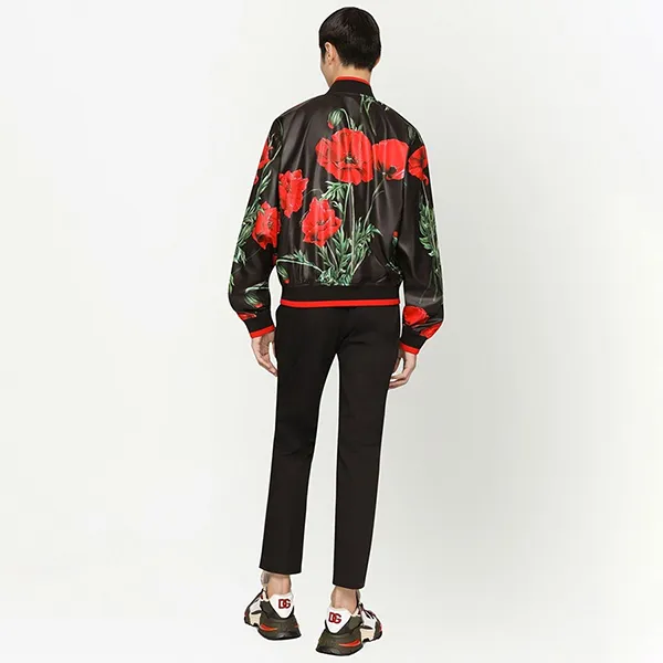 Áo Khoác Nam Dolce & Gabbana D&G Poppy-print Bomber Jacket G9XK8T Màu Đen Size 48 - Thời trang - Vua Hàng Hiệu