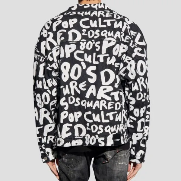 Áo Khoác Nam Dsquared2 Black Denim Wash With All Over Logo Printed S74AM1462 S30503 900 Màu Trắng Đen Size 46 - Thời trang - Vua Hàng Hiệu