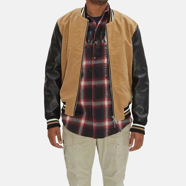 Áo Khoác Nam Dsquared2 Icon Varsity Bomber S79AM0040 Màu Nâu Đen Size 46