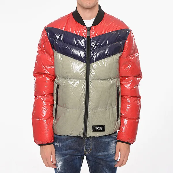 Áo Khoác Nam Dsquared2 Tri-colour Zip-up Down Jacket With Logo S74AM1278 Phối Màu Size 46