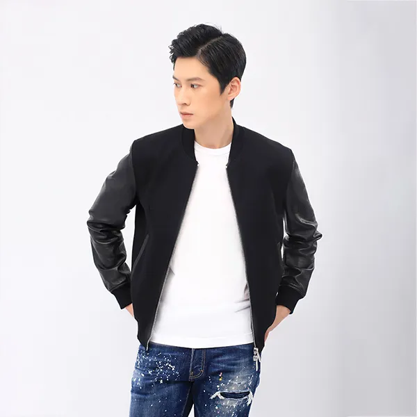 Áo Khoác Nam Dsquared2 X Ibrahimovic Hybrid Bomber In Black S78AN0043 S53003 Màu Đen Size 48