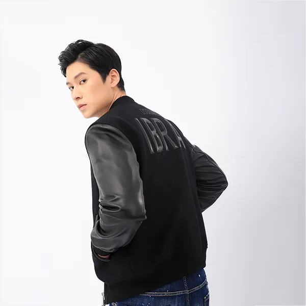 Áo Khoác Nam Dsquared2 X Ibrahimovic Hybrid Bomber In Black S78AN0043 S53003 Màu Đen Size 48