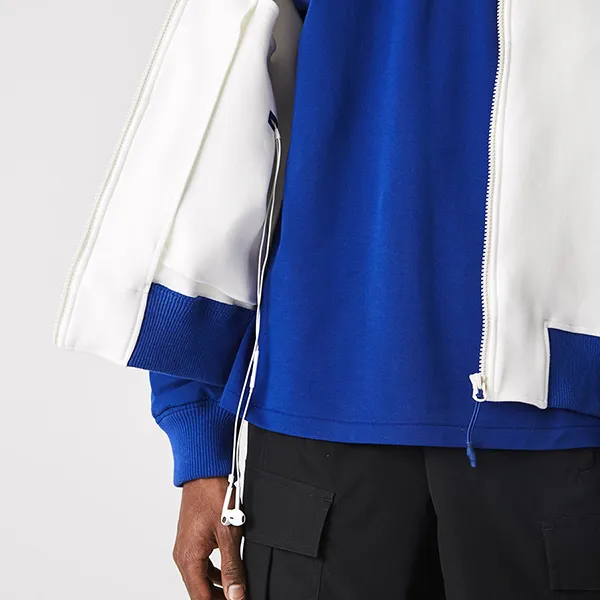 Áo Khoác Nam Lacoste Bomber Quilted Sleeve Bimaterial Teddy Jacket BH7771 S3V Màu Trắng Phối Xanh Size 50 - Thời trang - Vua Hàng Hiệu