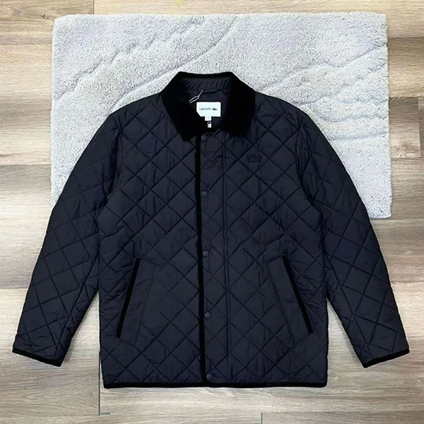Áo Khoác Nam Lacoste Cotton Jacket BH570E 031 Black Màu Đen Size 50 - Thời trang - Vua Hàng Hiệu