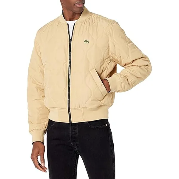 Áo Khoác Nam Lacoste Men's Reversible Quilted Taffeta Bomber Jacket Màu Be Size 46