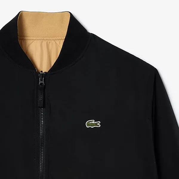 Áo Khoác Nam Lacoste Men's Reversible Quilted Taffeta Bomber Jacket Màu Be Size 46