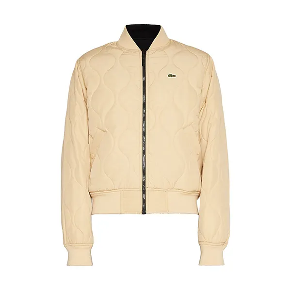 Áo Khoác Nam Lacoste Men's Reversible Quilted Taffeta Bomber Jacket Màu Be Size 46