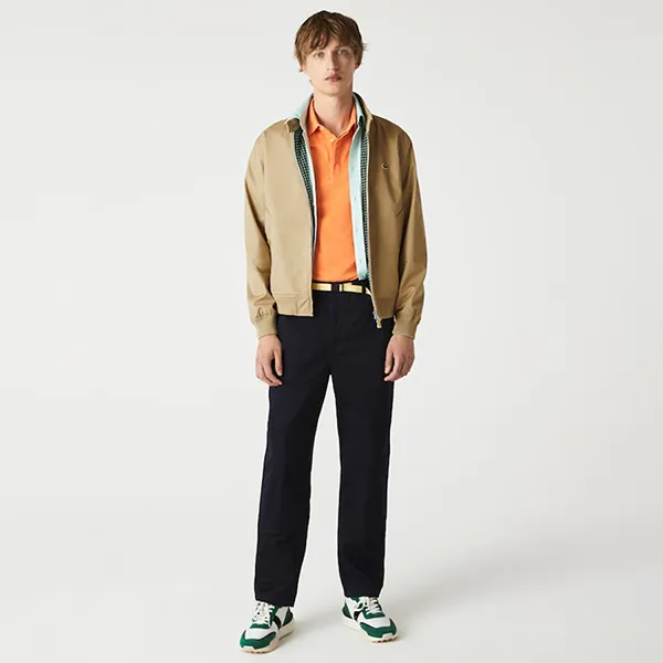 Áo Khoác Nam Lacoste Men's Water-Resistant Cotton Zip Jacket BH1045 00 02S Màu Be Size 46