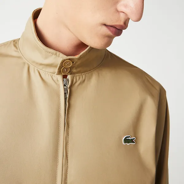 Áo Khoác Nam Lacoste Men's Water-Resistant Cotton Zip Jacket BH1045 00 02S Màu Be Size 46