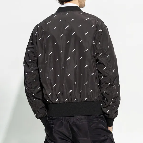 Áo Khoác Nam Neil Barrett 2 Mặt Thunderbolt Reversible Jacket PBSP051R Màu Đen Size S
