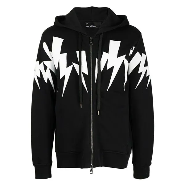 Áo Khoác Nam Neil Barrett Bolt Hood Zip-Up PBJS163 Màu Đen Size L