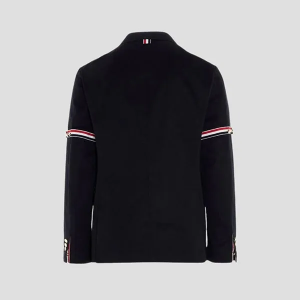 Áo Khoác Nam Thom Browne Blazer In Black Cotton Twill MJU527AC03788 415 Màu Đen Size 2