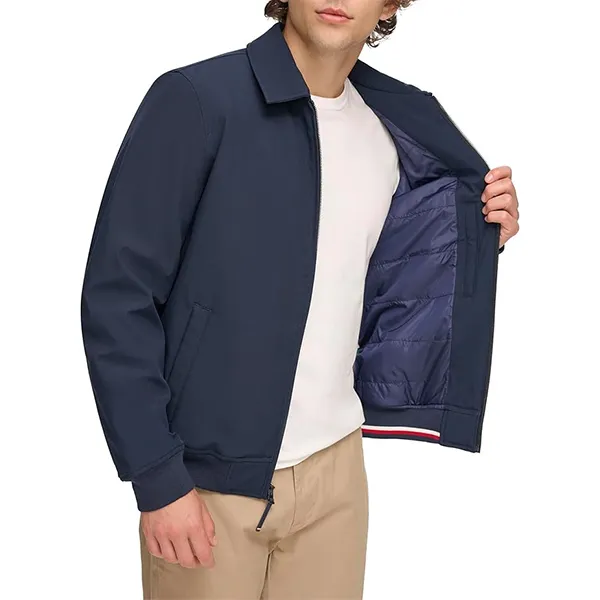 Áo Khoác Nam Tommy Hilfiger Lightweight Varsity Rib Knit Bomber Jacket 153AP104 MID Màu Xanh Navy Size M