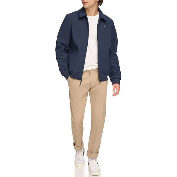 Áo Khoác Nam Tommy Hilfiger Lightweight Varsity Rib Knit Bomber Jacket 153AP104 MID Màu Xanh Navy Size M