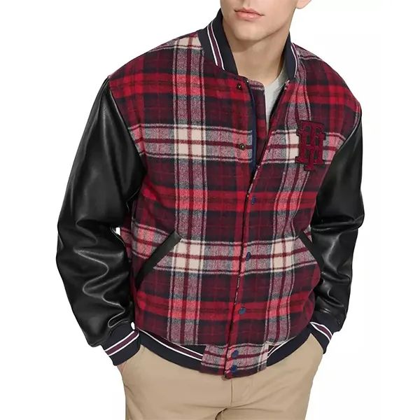 Áo Khoác Nam Tommy Hilfiger Wool Mix Logo Varsity Jacket 154AP168 PDO Phối Màu Size S