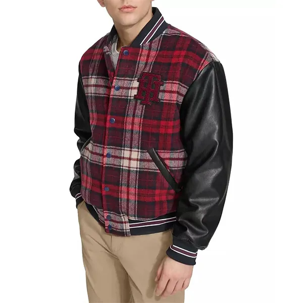Áo Khoác Nam Tommy Hilfiger Wool Mix Logo Varsity Jacket 154AP168 PDO Phối Màu Size S
