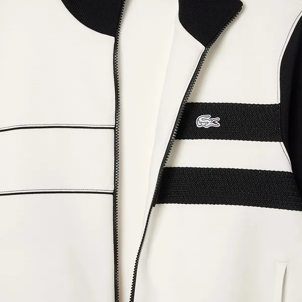 Áo Khoác Nỉ Lacoste Men's Paris Zipper Sweatshirt SH7490-10 Màu Đen Trắng Size 4 - Thời trang - Vua Hàng Hiệu