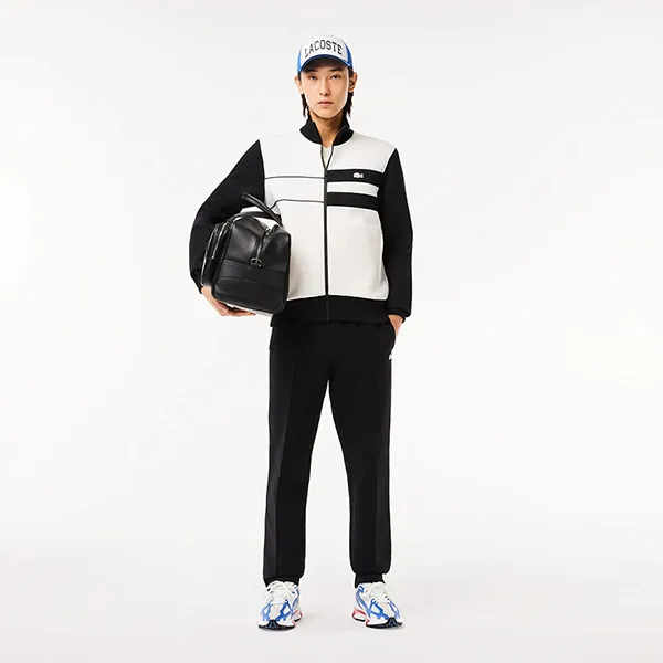 Áo Khoác Nỉ Lacoste Men's Paris Zipper Sweatshirt SH7490-10 Màu Đen Trắng Size 4 - Thời trang - Vua Hàng Hiệu