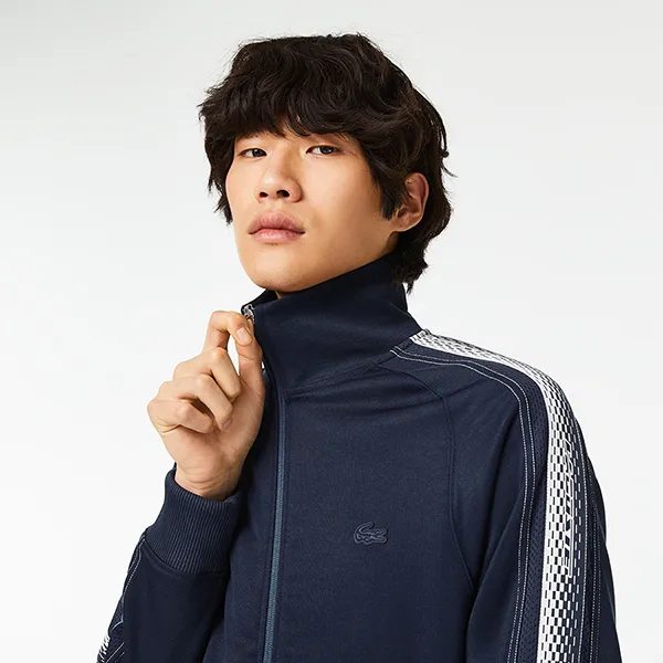 Áo Khoác Nỉ Lacoste Men’s Regular Fit Zipped Pique Sweatshirt SH5365.KXE Màu Xanh Navy Size 5 - Thời trang - Vua Hàng Hiệu