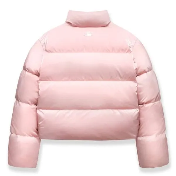 Áo Khoác Nữ MLB Women's Crop Metal Glossy Curve Padding New York Yankees 3FDJB2346-50PKM Màu Hồng Size XS