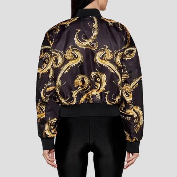 Áo Khoác Nữ Versace Jean Couture In Black Reversible 77HAS408 CQD64 Màu Đen Vàng Size 38
