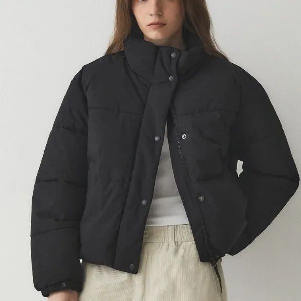 Áo Khoác Nữ WHOAU High Neck Short Puffer Padding WHJPE4V15F Màu Đen - Thời trang - Vua Hàng Hiệu