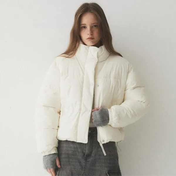 Áo Khoác Nữ WHOAU High Neck Short Puffer Padding WHJPE4V15F Màu Trắng Ngà - Thời trang - Vua Hàng Hiệu
