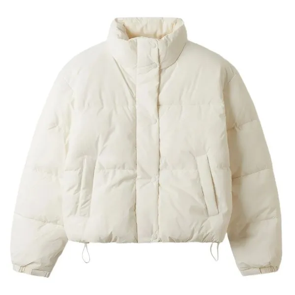 Áo Khoác Nữ WHOAU High Neck Short Puffer Padding WHJPE4V15F Màu Trắng Ngà - Thời trang - Vua Hàng Hiệu