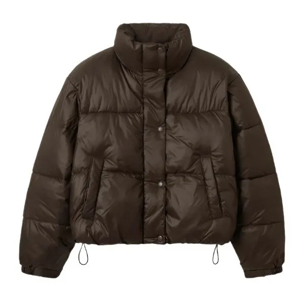 Áo Khoác Nữ WHOAU High Neck Short Puffer Padding WHJPE4V15F Màu Nâu Size S - Thời trang - Vua Hàng Hiệu