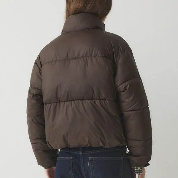 Áo Khoác Nữ WHOAU High Neck Short Puffer Padding WHJPE4V15F Màu Nâu Size S - Thời trang - Vua Hàng Hiệu