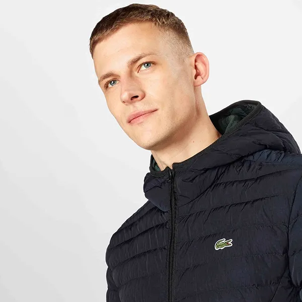 Áo Khoác Nam Lacoste Logo Thêu BH1930 HDE Màu Xanh Navy Size 50