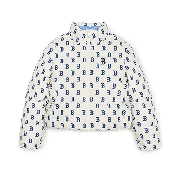 Áo Khoác Phao Nữ MLB Women's Classic Monogram Print Crop Padded New York Yankees 3FDJM1146-43WHS Màu Trắng Họa Tiết Size S