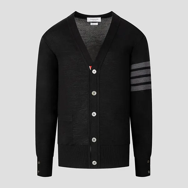 Áo Len Cardigan Nam Thom Browne Black With 4 Bar Printed MKC002A-00014-001 Màu Đen Size 1 - Thời trang - Vua Hàng Hiệu